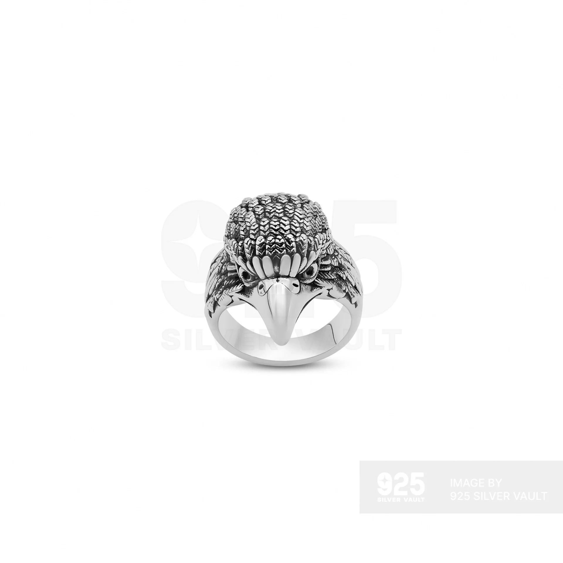 Eagle Head Feathered Ring
