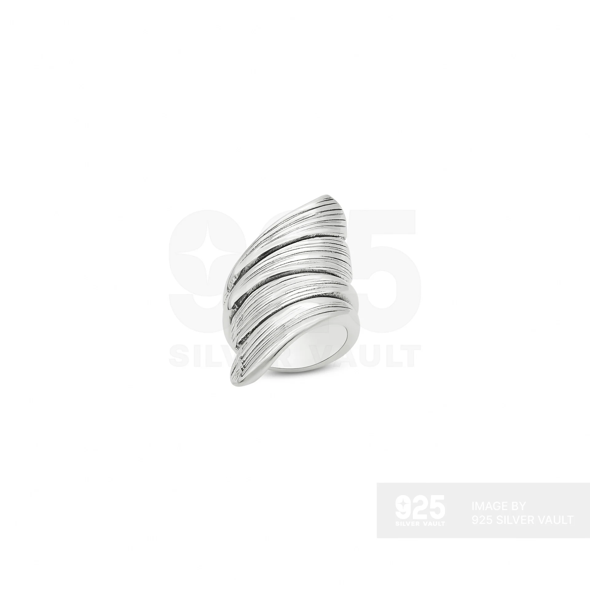 Quad Curve Wrap Ribbed Ring
