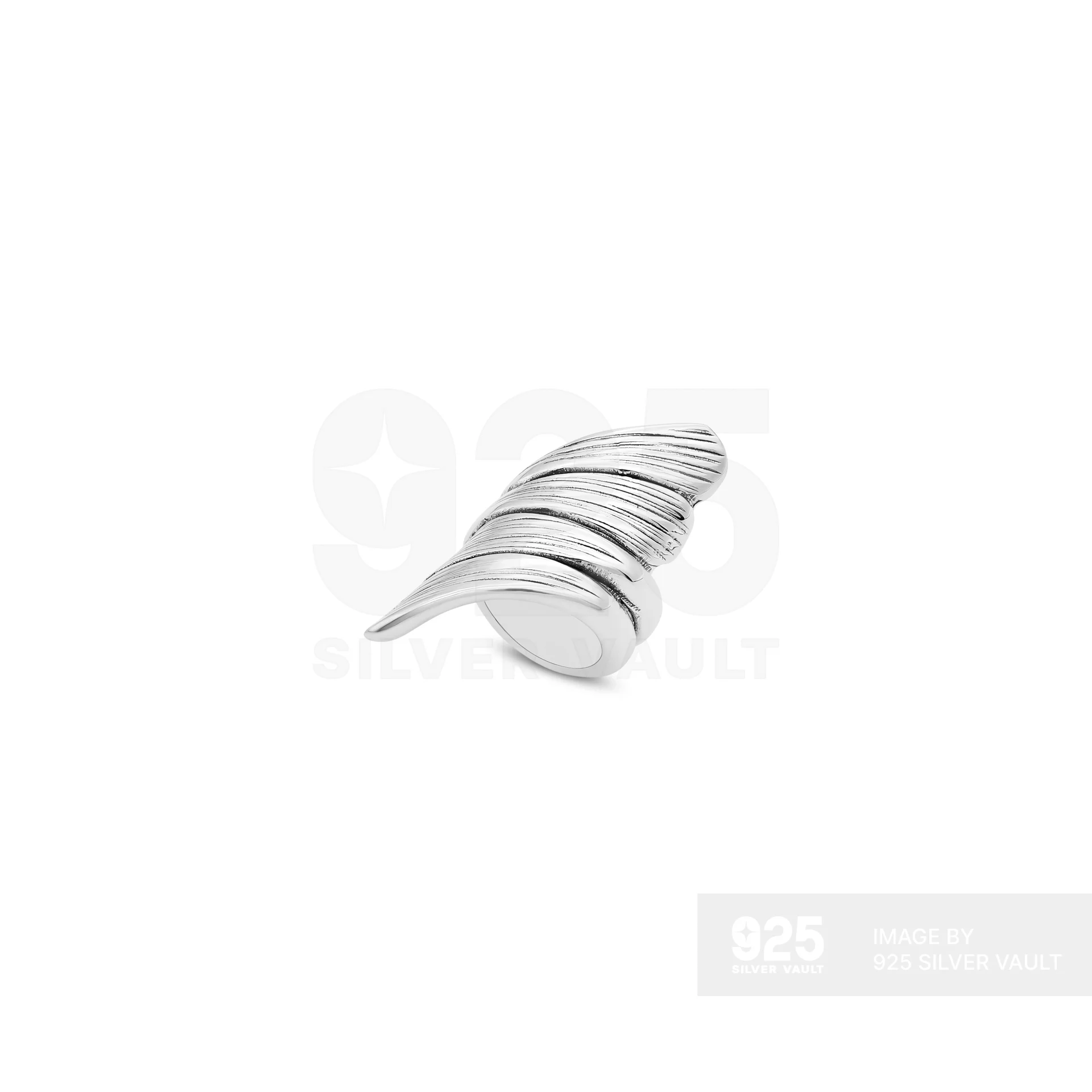 Quad Curve Wrap Ribbed Ring - Image 2