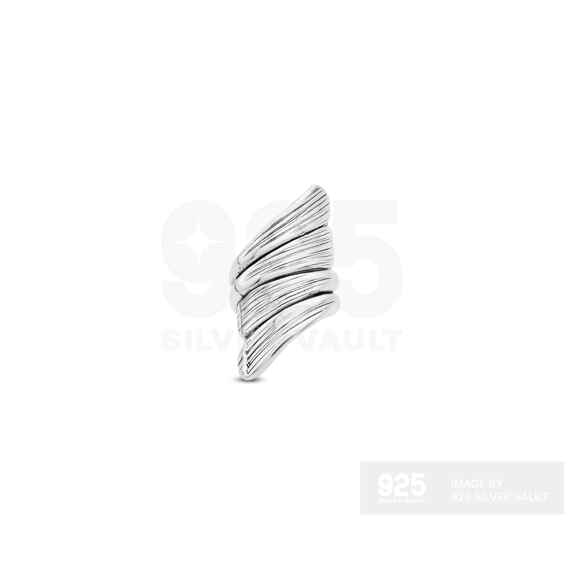 Quad Curve Wrap Ribbed Ring - Image 3