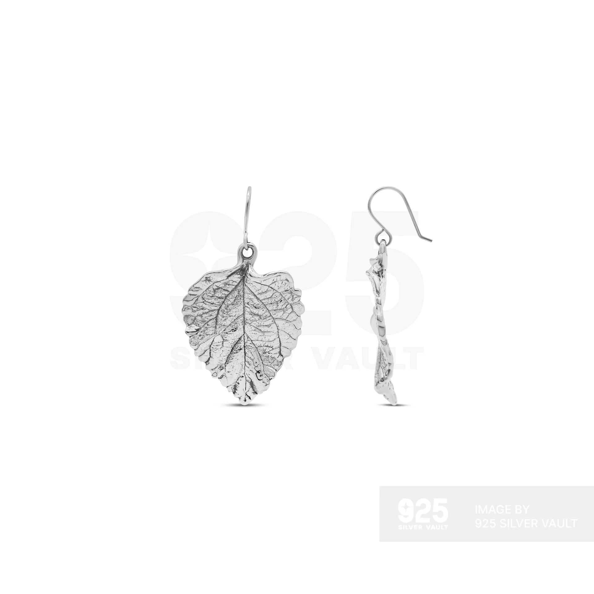 Textured Leaf Drop Earrings
