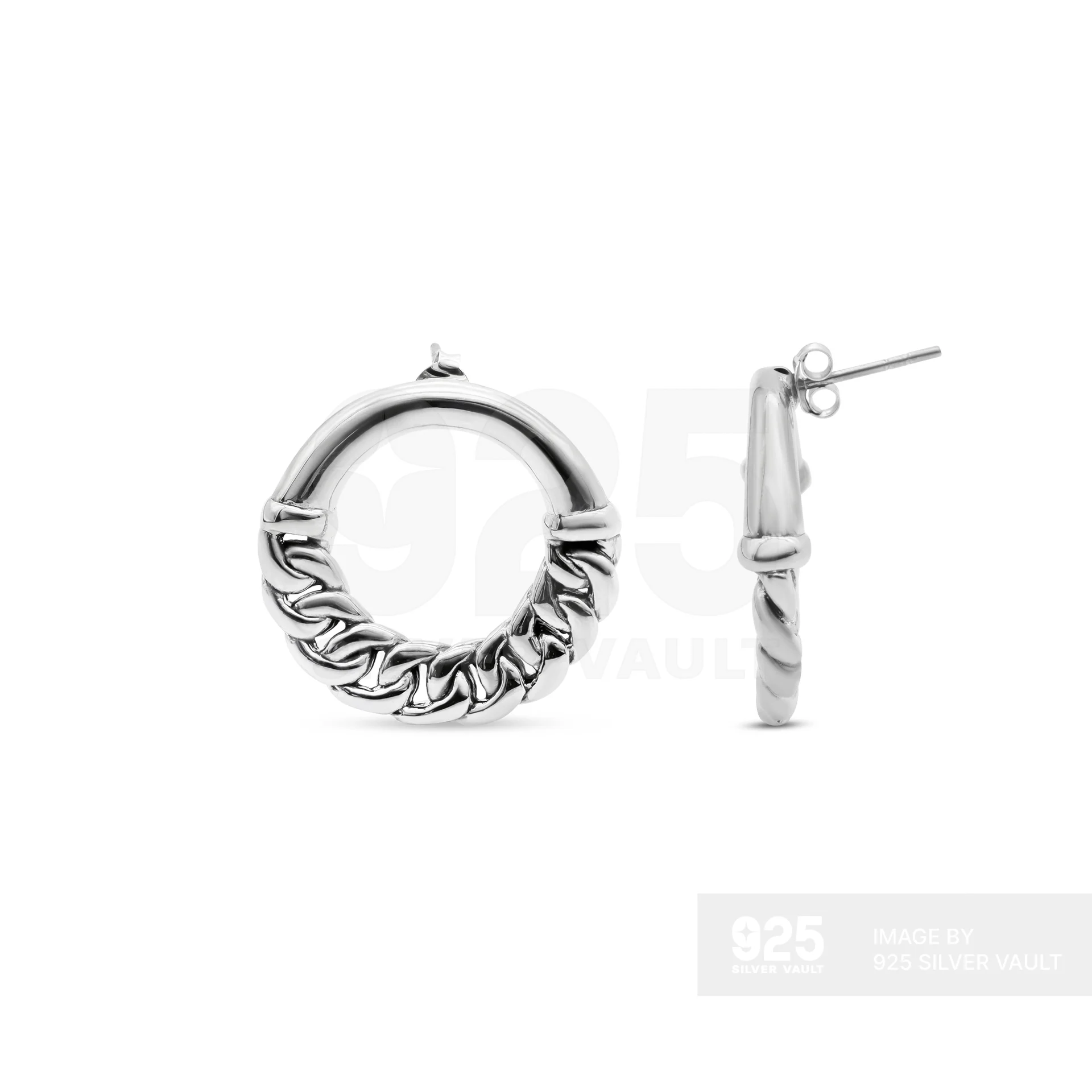 Circle Ring Twisted Bottom Post Earrings
