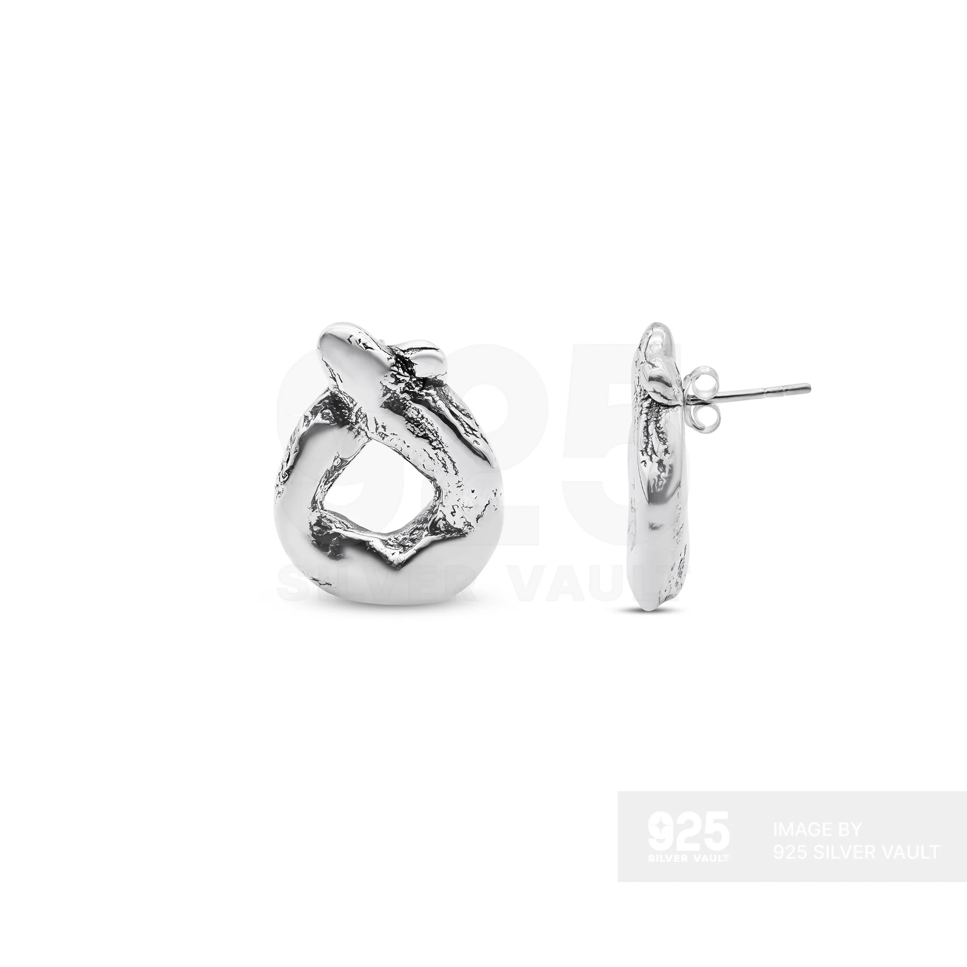 Organic Open Void Knot Stud Earrings