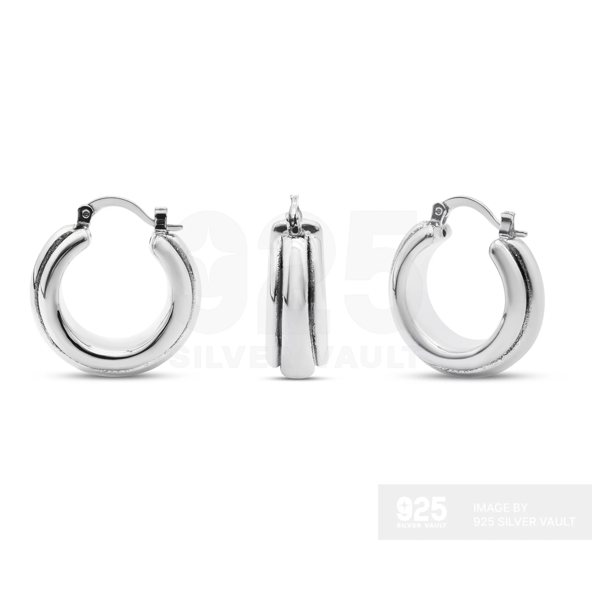 Triple Tube Polished Hoop Earrings