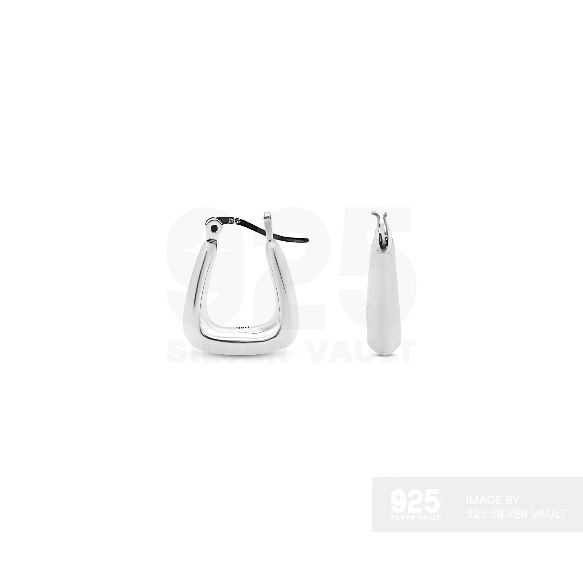 Slim Angular Trapezoid Hoop Earrings