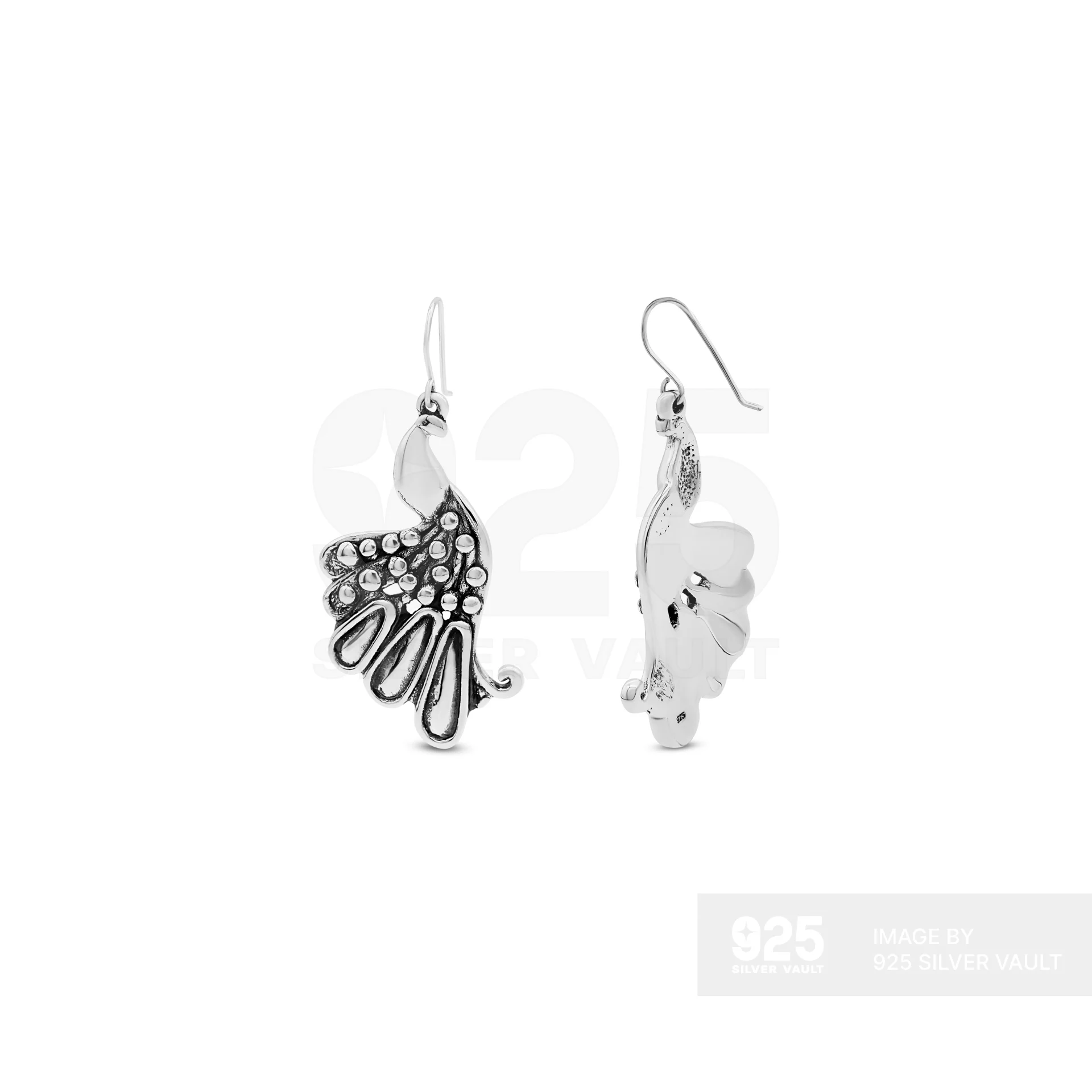 Peacock Drop Hook Earrings