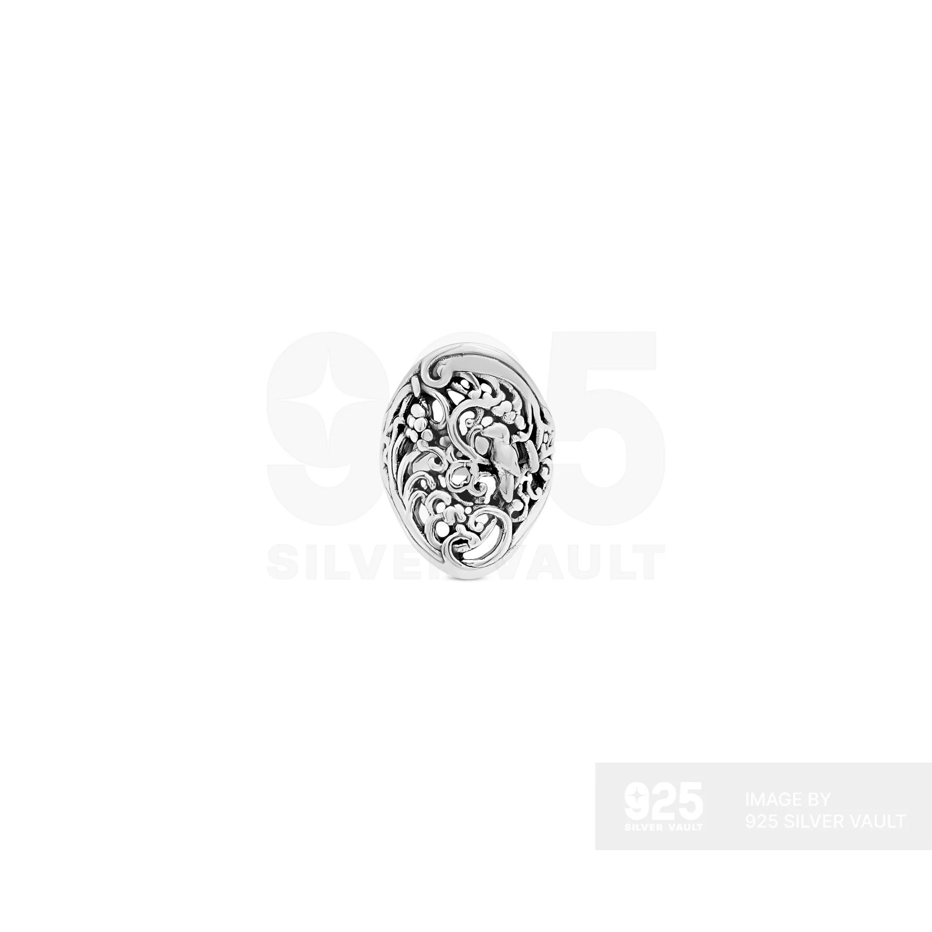 Filigree Scrollwork Shield Face Bypass Ring - Image 2