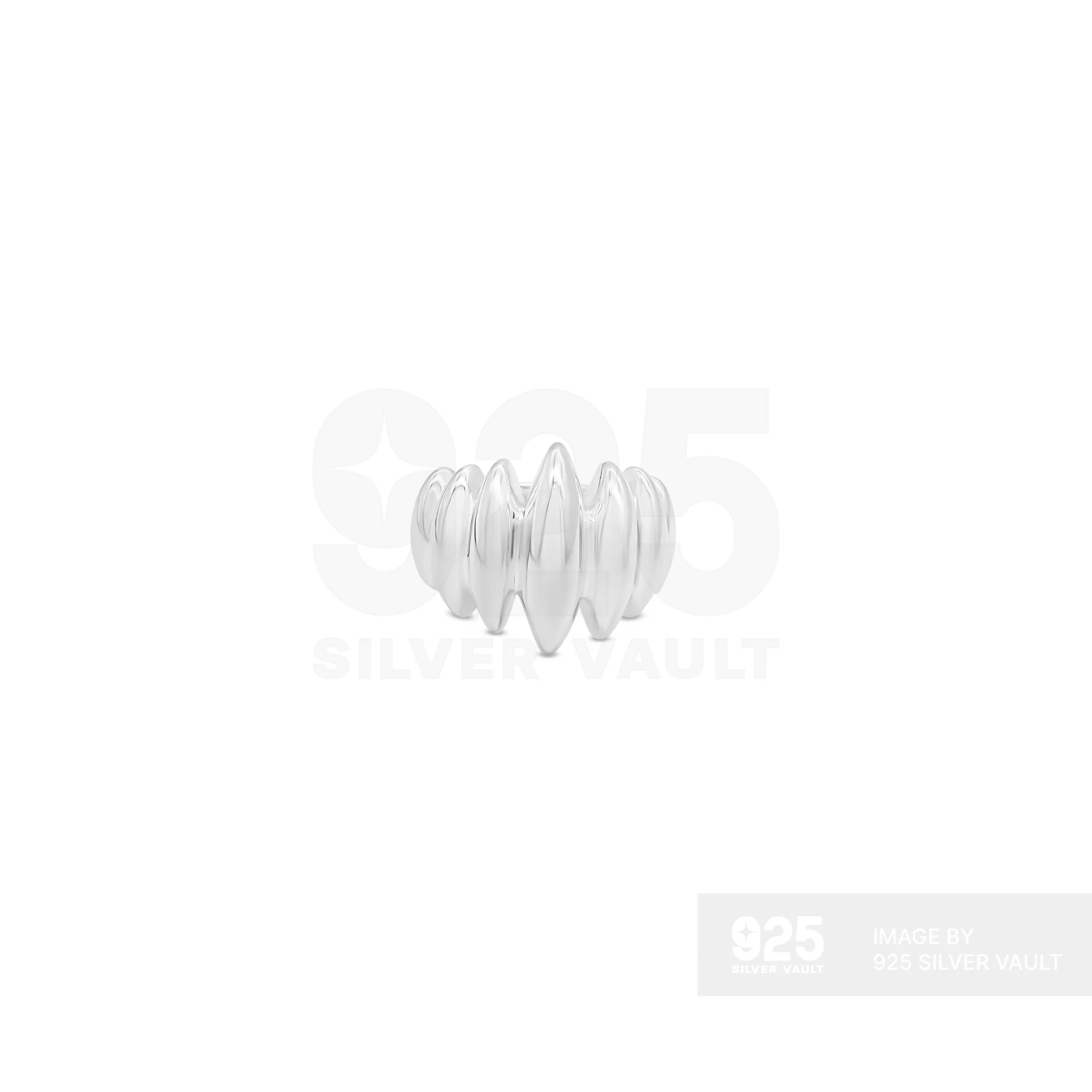 Puffy Tapered Ridge Stacked Ring - Image 3