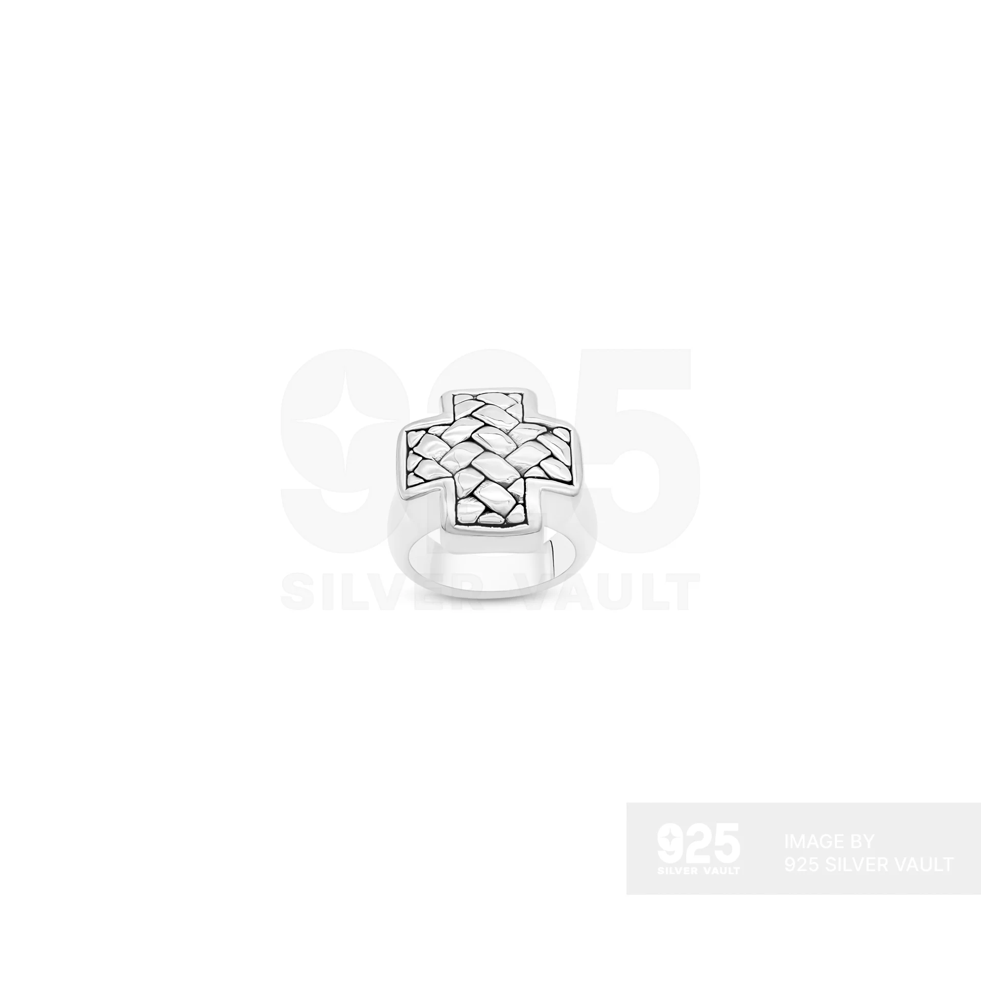 Woven Braid Cross Ring