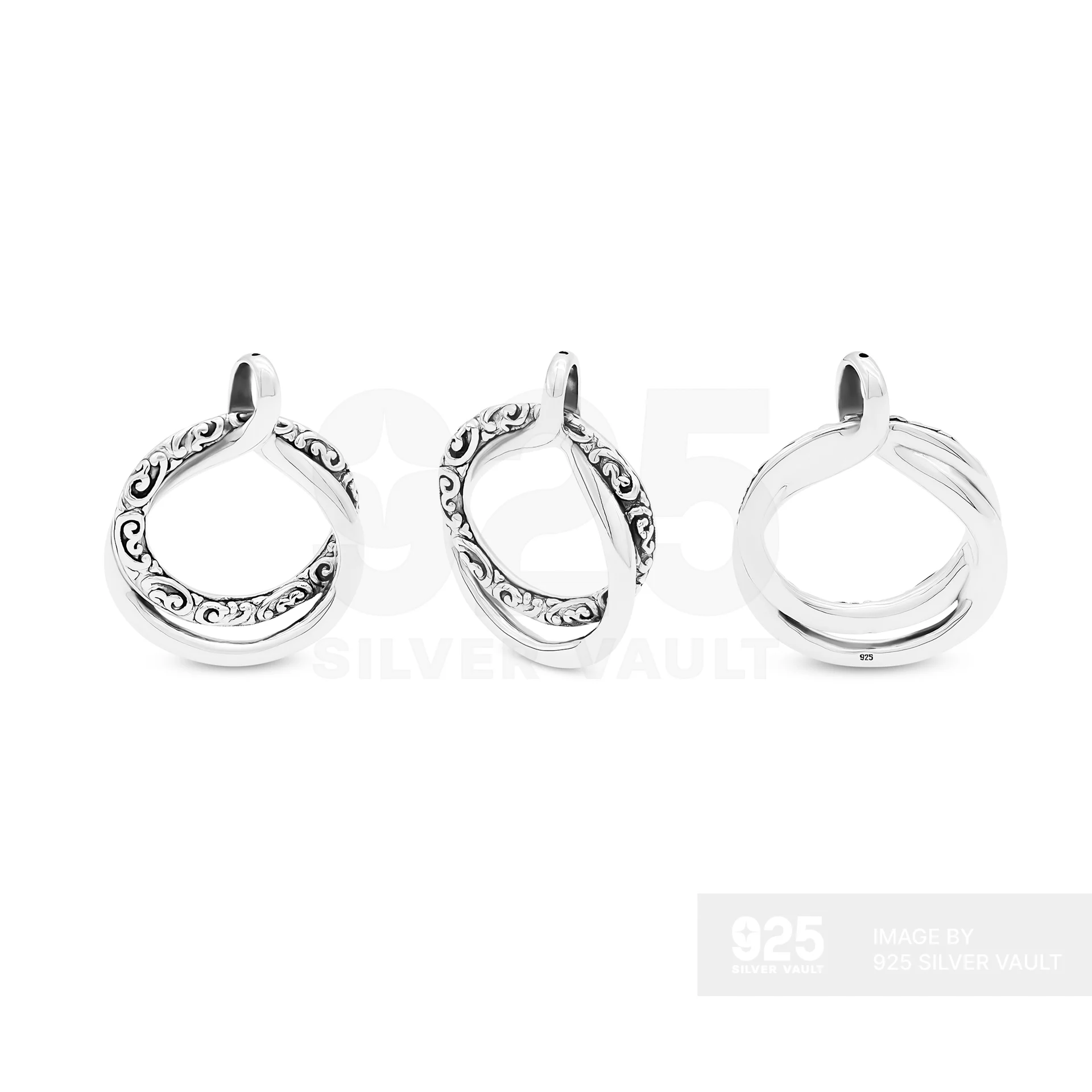 Dual Interlocking Circle Scrollwork Pendant