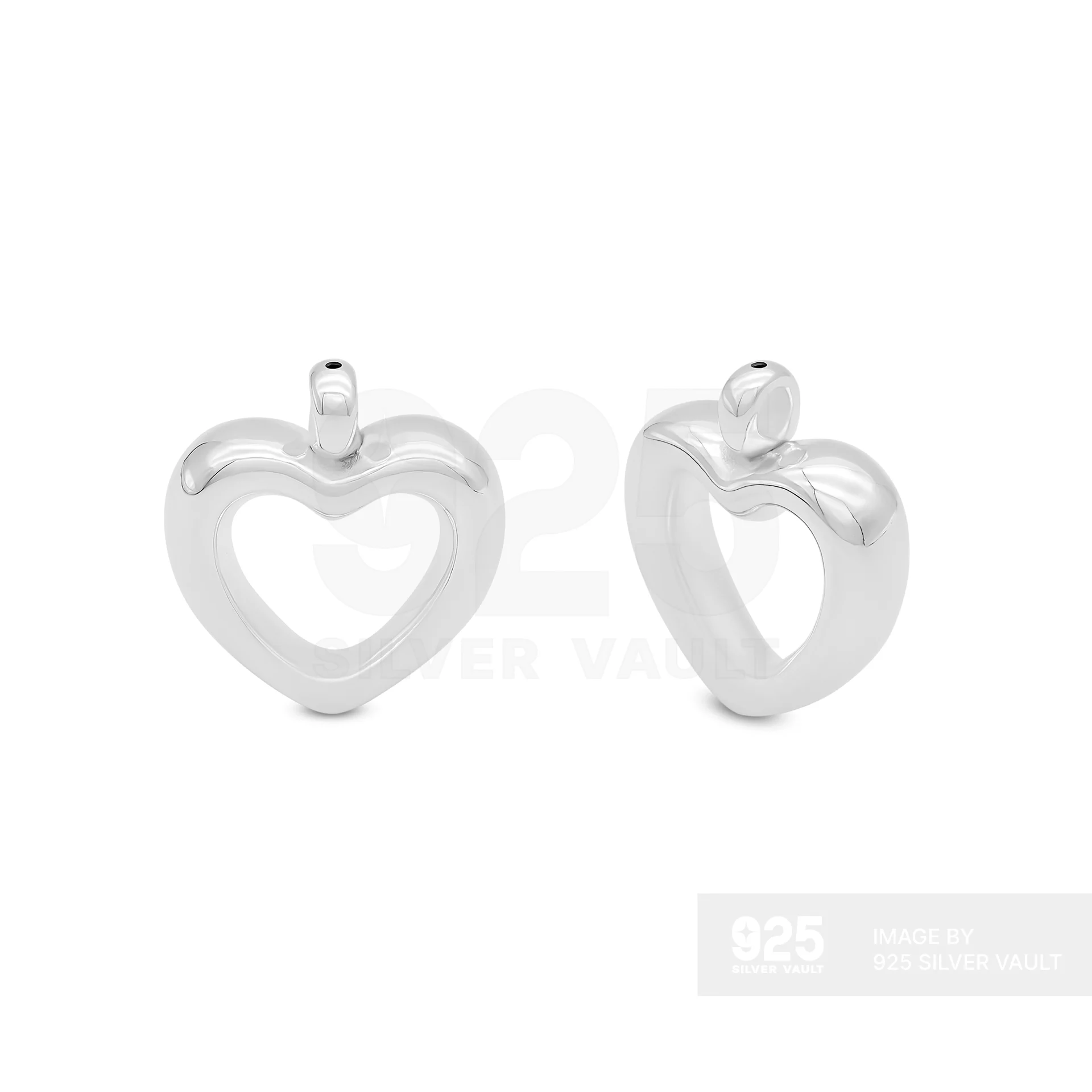 Puffy Open Heart Pendant