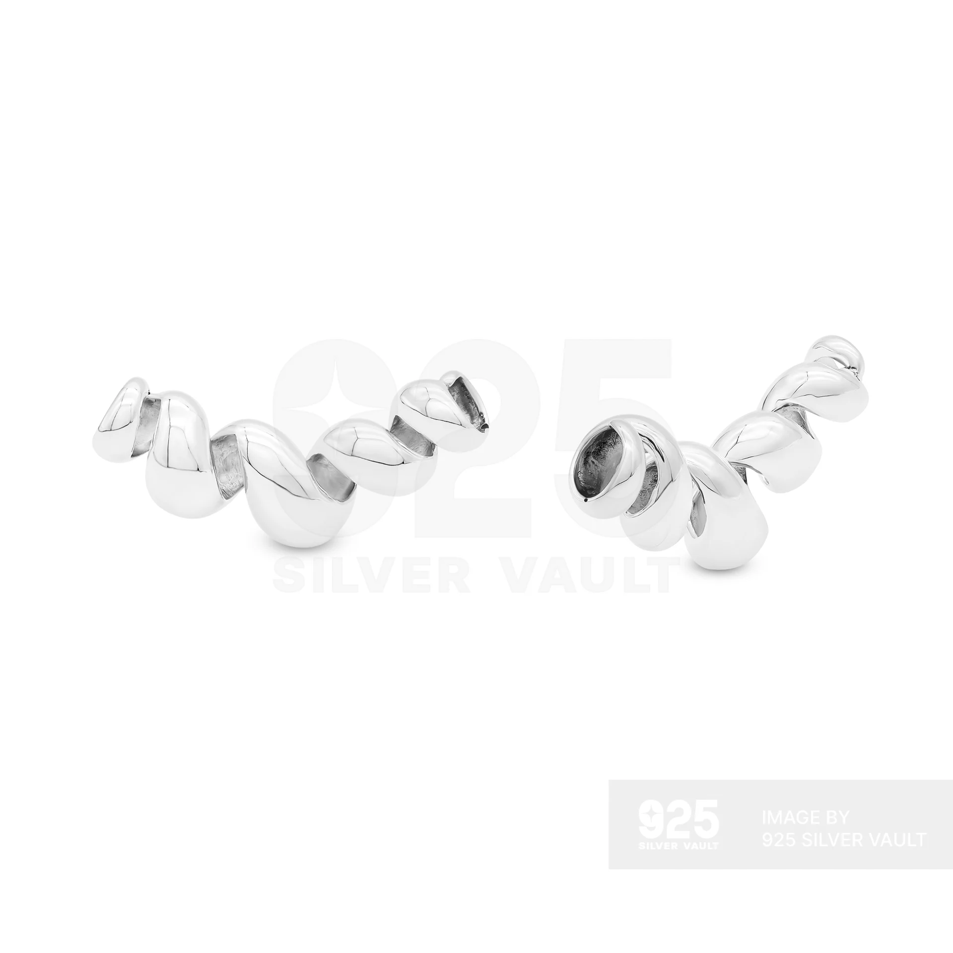 Twisted Graduating Blob Ear Climber Earrings