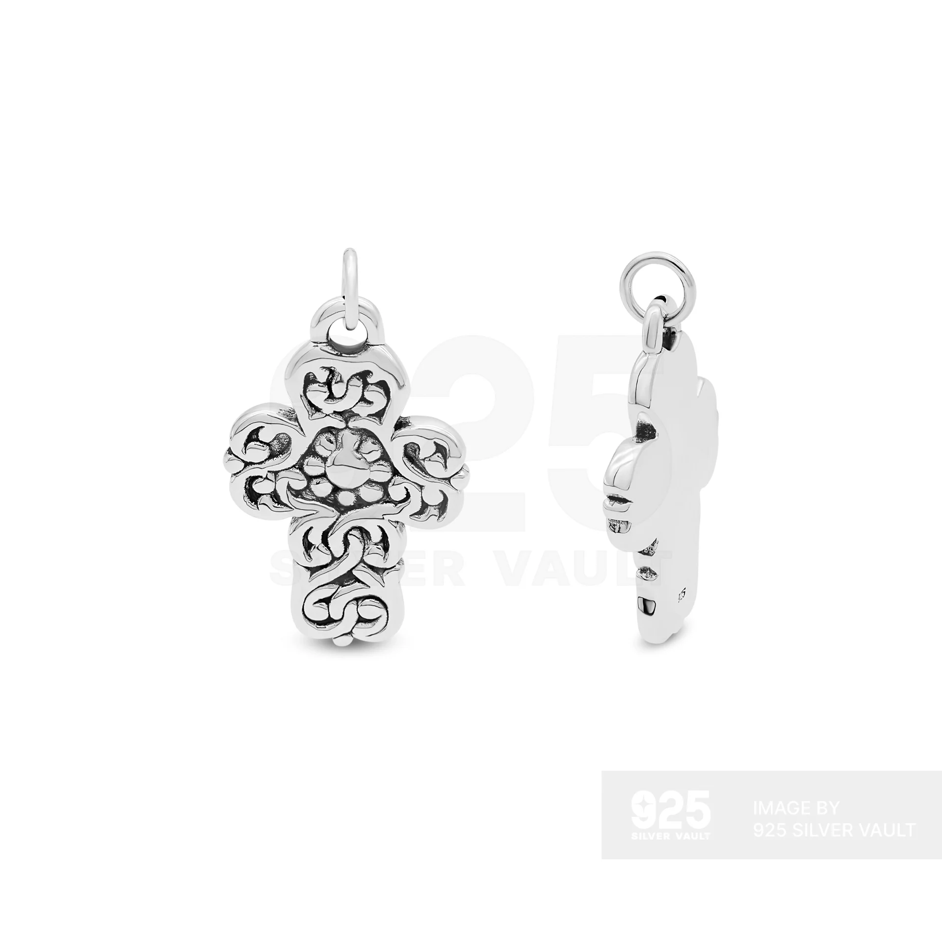 Ornate Scroll Cross Pendant