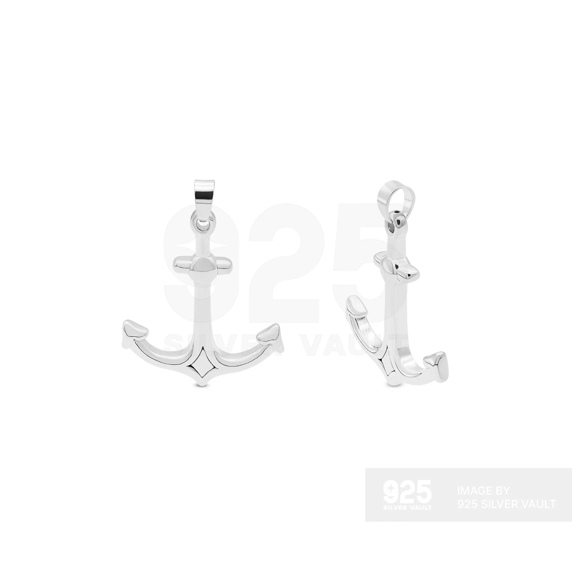 Upward-Curving Fluke Anchor Pendant