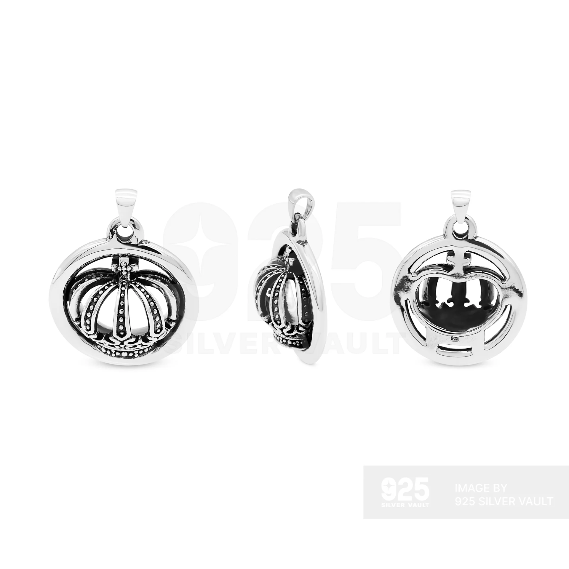 Crown in Circle Pendant