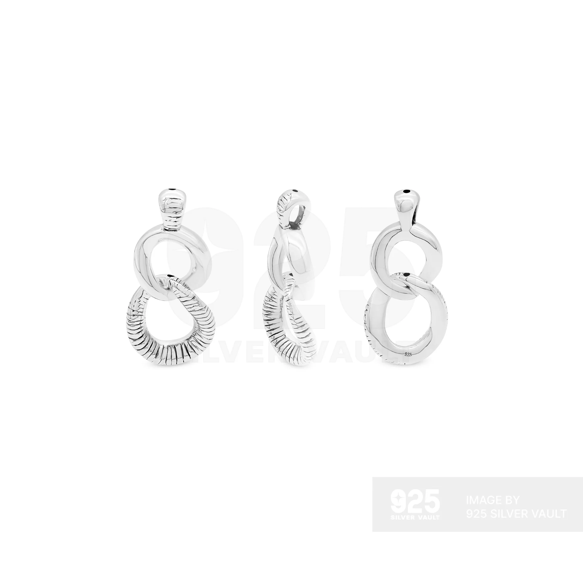 Mixed Texture Double Loop Pendant