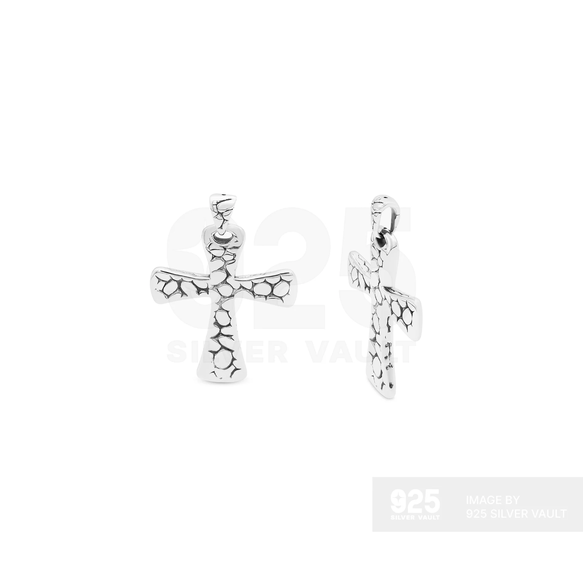 Pebble Texture Cross Pendant