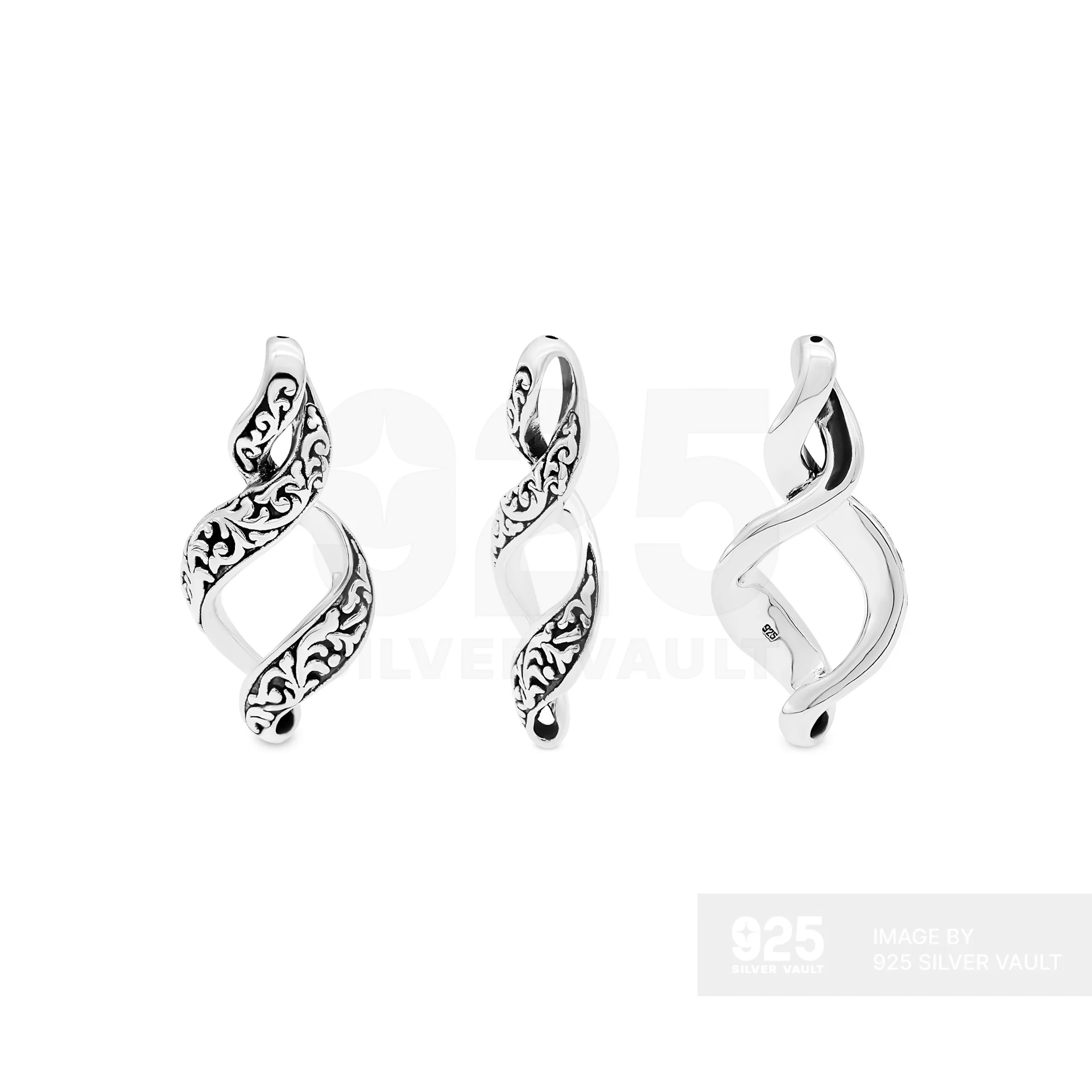 Filigree Scrollwork Twisted Ribbon Pendant
