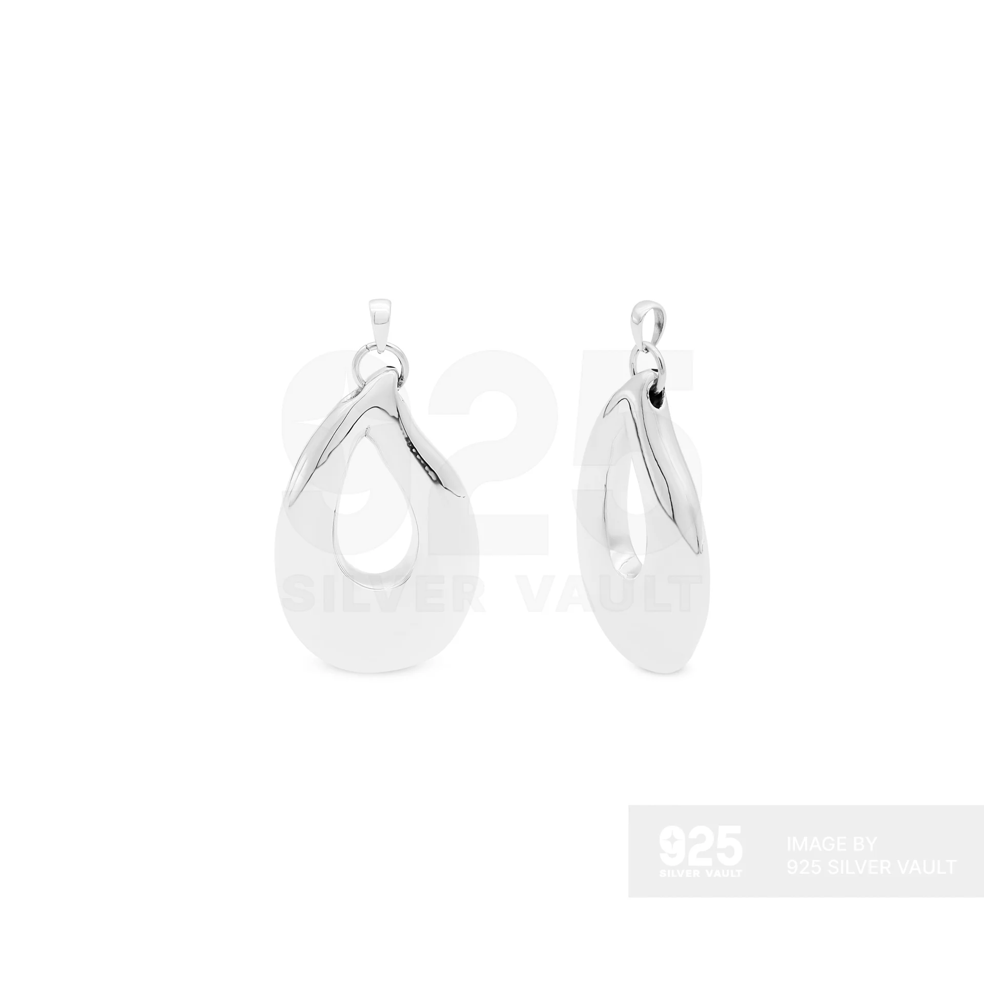 Open Puffy Teardrop Pendant