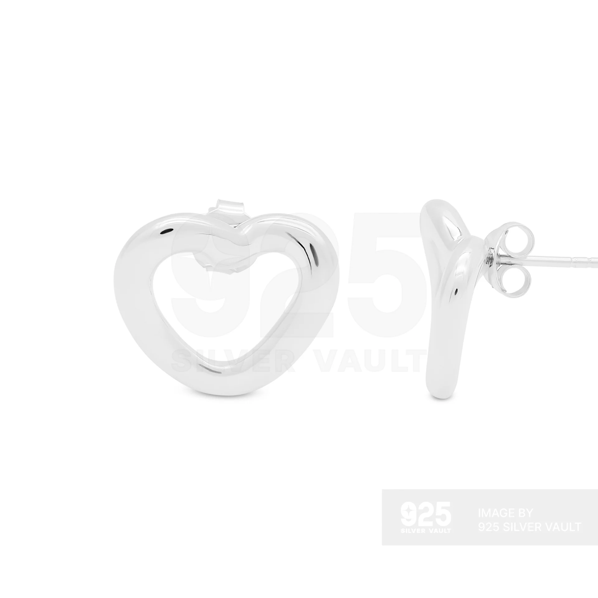 Puffy Open Heart Stud Earrings