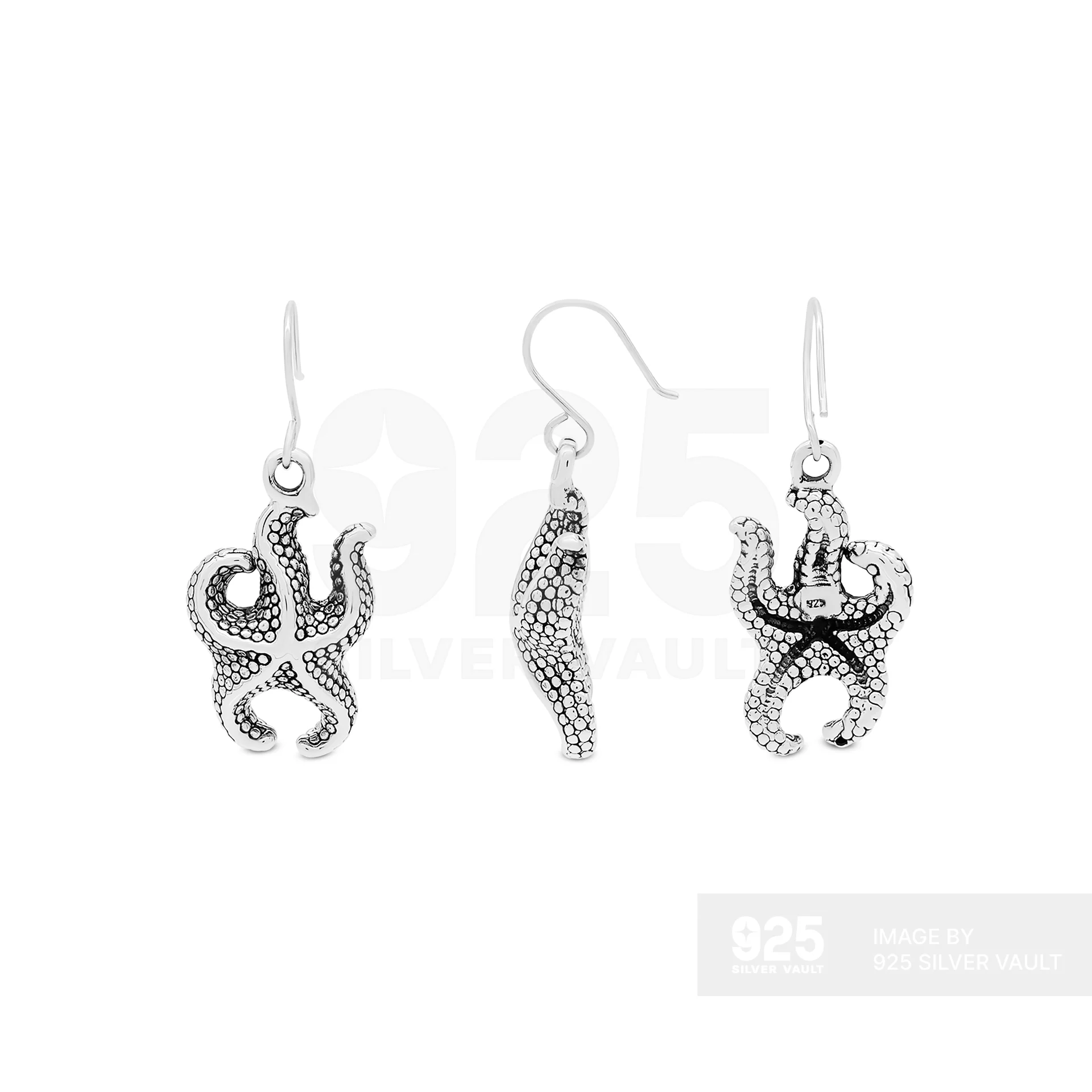 Textured Starfish Drop Earrings