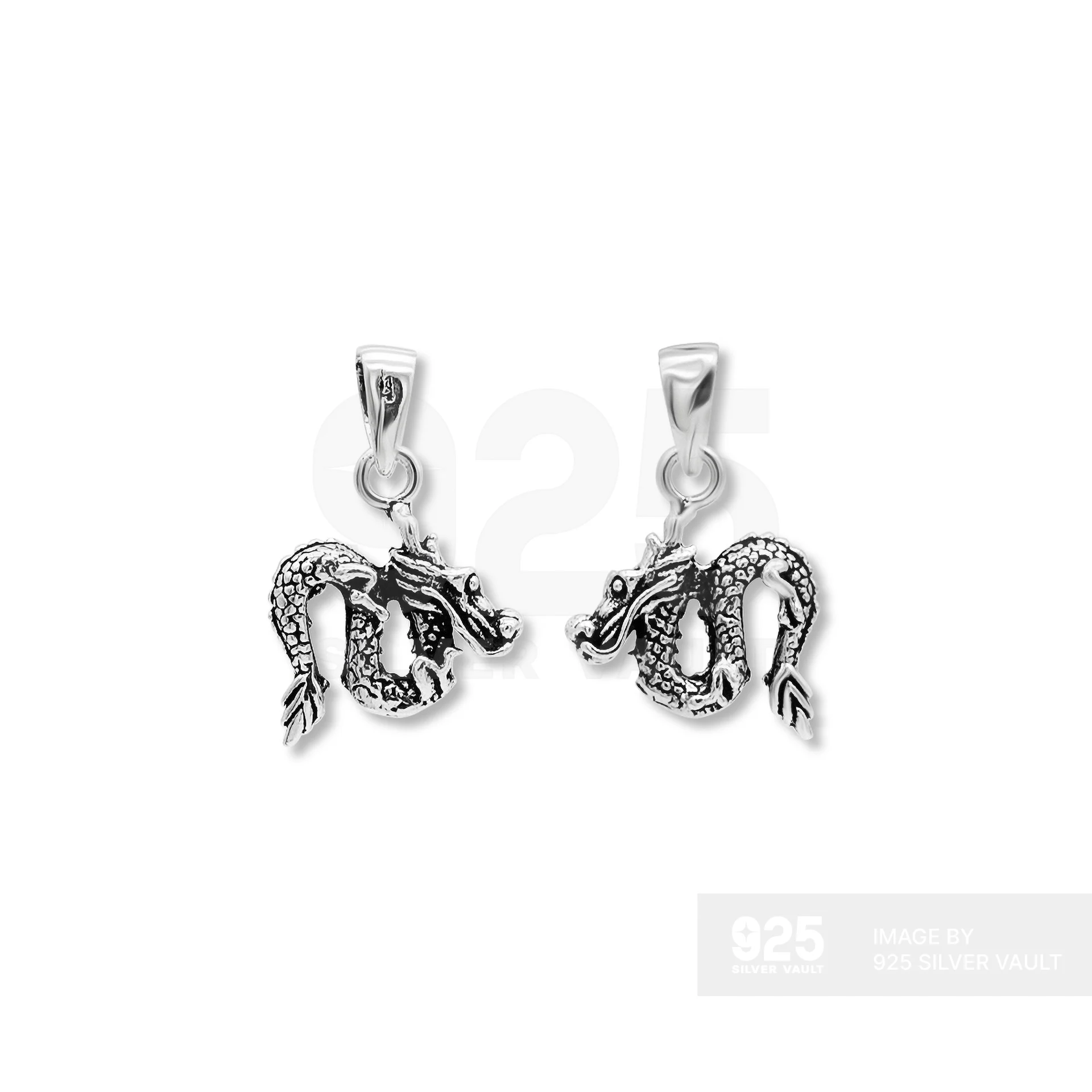Mini Movable Chinese Dragon Silver Pendant