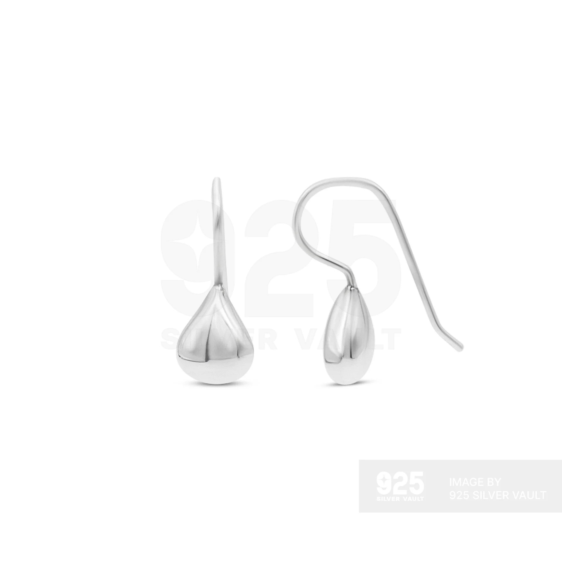 Accented Wide Teardrop Drop Earrings